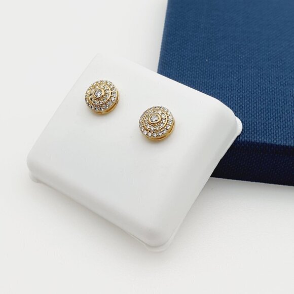 "14K Gold Plated Cubic Zircon Earrings, INUS1BR133 - Picture 4 of 9